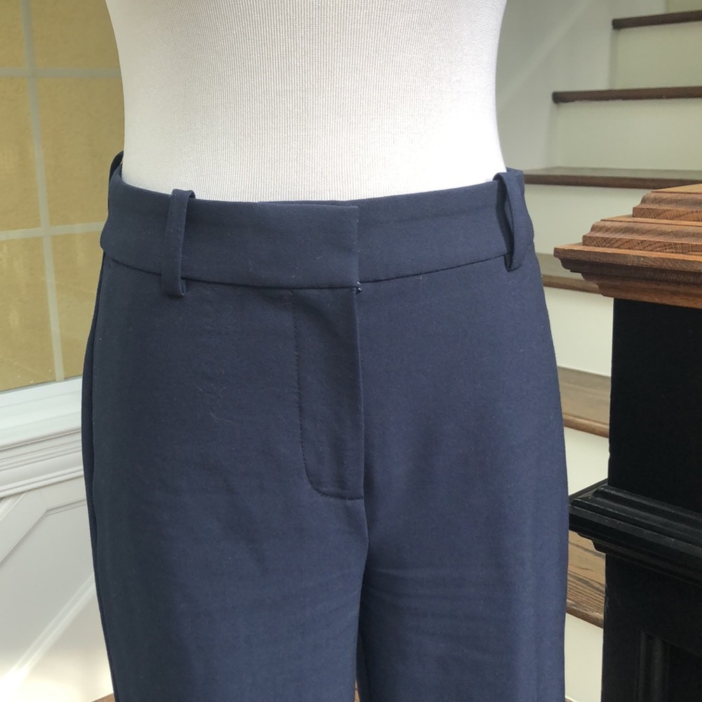 J. Crew navy cropped wide leg pant and gingham shirt bundle - Picture 2 of 6